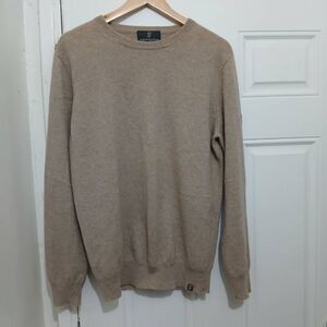 Finnieston mens xlarge 100% cashmere classic tan sweater